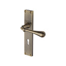 Heritage Brass Roma Reeded Door Handle on Plate