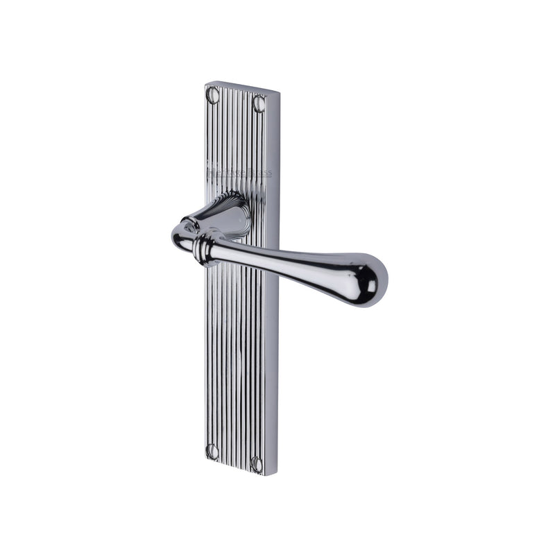 Heritage Brass Roma Reeded Door Handle on Plate