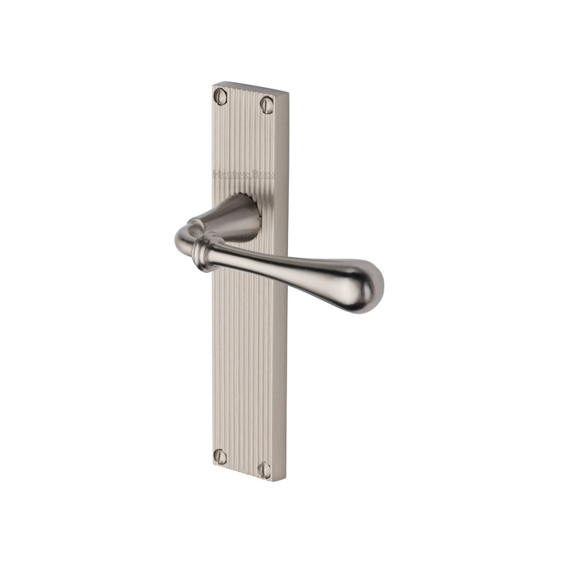 Heritage Brass Roma Reeded Door Handle on Plate