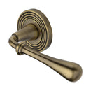 Heritage Brass Roma Reeded Door Handle on Round Rose