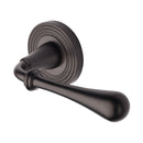 Heritage Brass Roma Reeded Door Handle on Round Rose