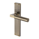 Heritage Brass Bauhaus Reeded Door Handle on Plate