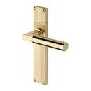 Heritage Brass Bauhaus Reeded Door Handle on Plate
