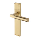 Heritage Brass Bauhaus Reeded Door Handle on Plate
