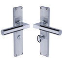 Heritage Brass Bauhaus Reeded Door Handle on Plate