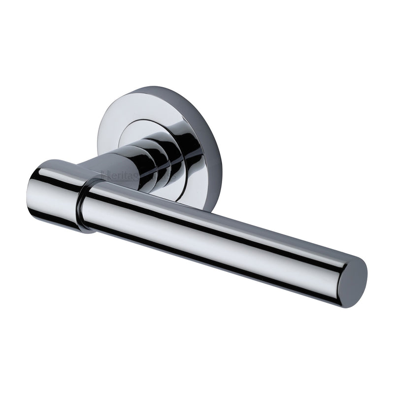 Heritage Brass Phoenix Door Handle on Round Rose