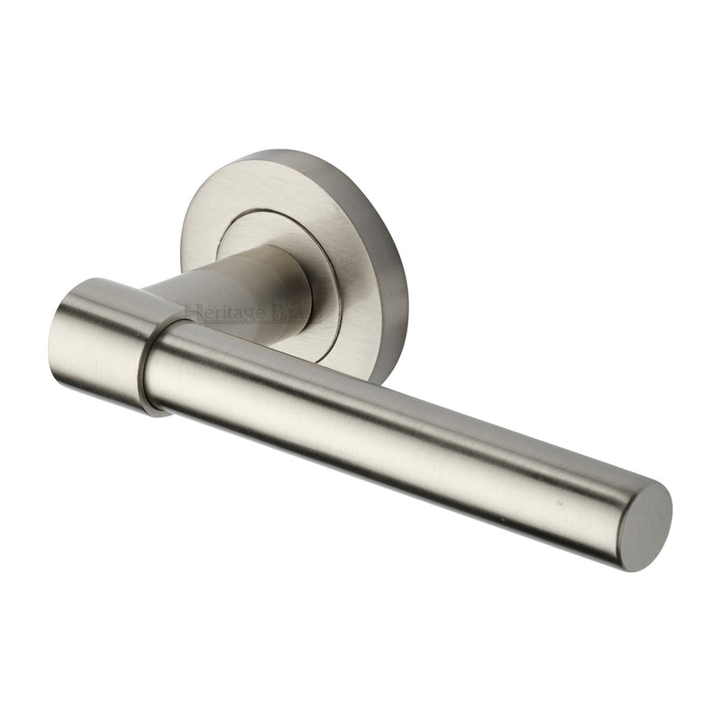 Heritage Brass Phoenix Door Handle on Round Rose