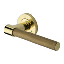 Heritage Brass Phoenix Knurled Door Handle on Round Rose