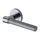 Heritage Brass Phoenix Knurled Door Handle on Round Rose