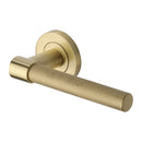 Heritage Brass Phoenix Knurled Door Handle on Round Rose