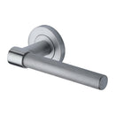 Heritage Brass Phoenix Knurled Door Handle on Round Rose