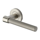 Heritage Brass Phoenix Knurled Door Handle on Round Rose