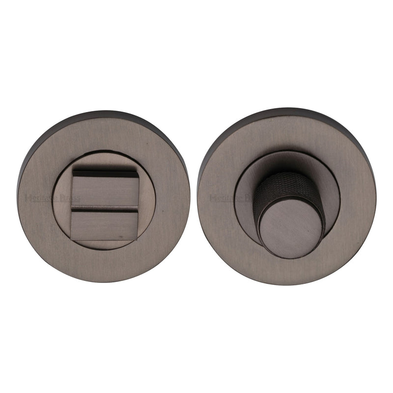 Heritage Brass Round Knurled Bathroom Turn & Release