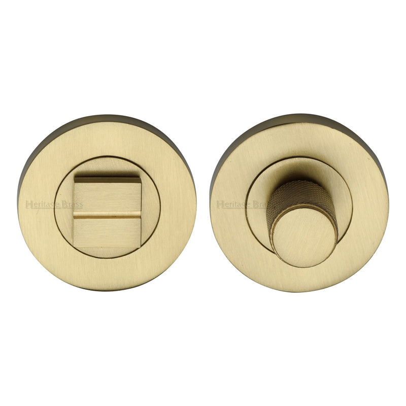 Heritage Brass Round Knurled Bathroom Turn & Release
