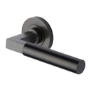 Heritage Brass Spectral Door Handle on Round Rose