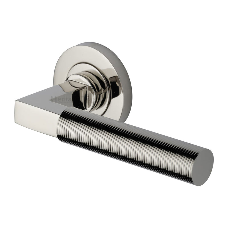 Heritage Brass Spectral Door Handle on Round Rose