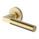 Heritage Brass Spectral Door Handle on Round Rose