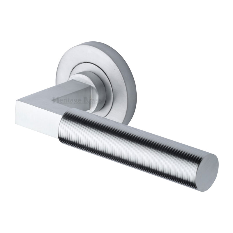 Heritage Brass Spectral Door Handle on Round Rose