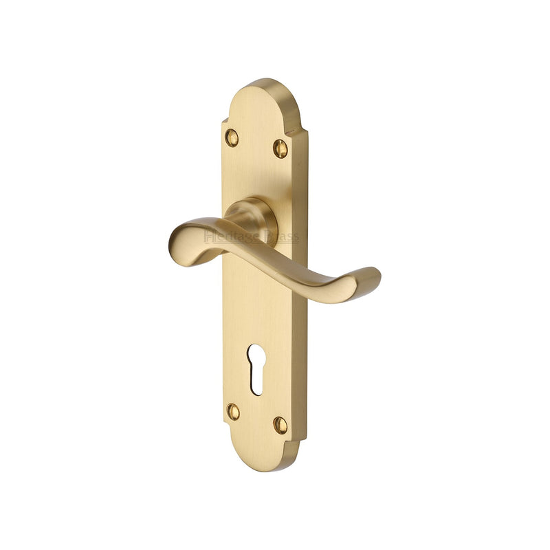 Heritage Brass Savoy Door Handle on Plate