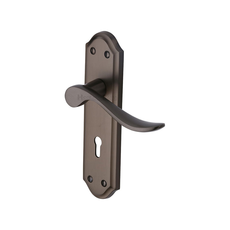 Heritage Brass Sandown Door Handle on Plate