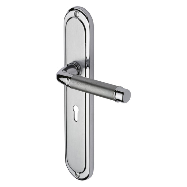 Heritage Brass Saturn Long Door Handle on Plate