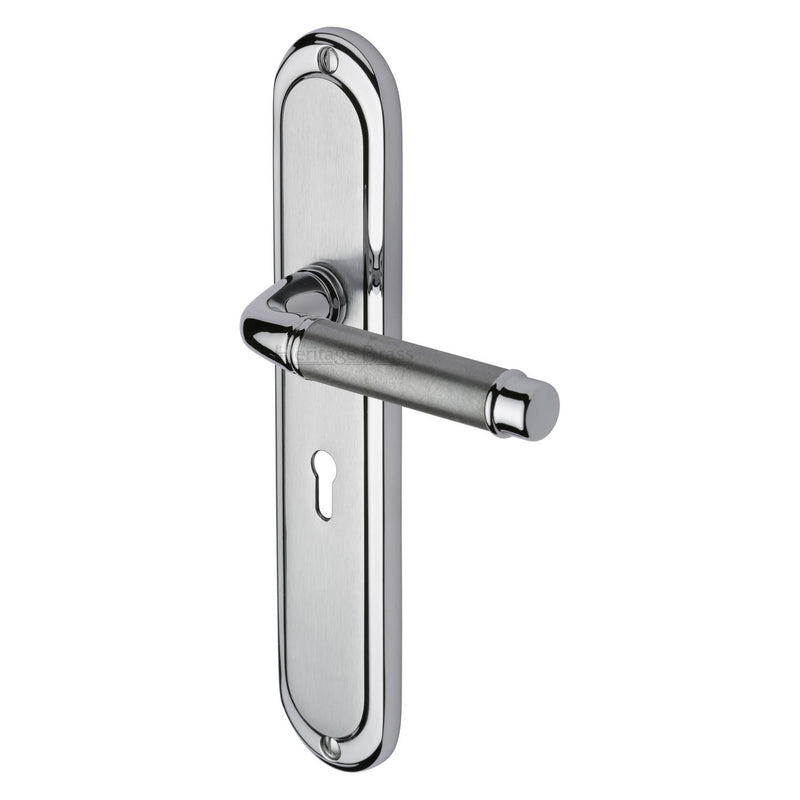 Heritage Brass Saturn Long Door Handle on Plate
