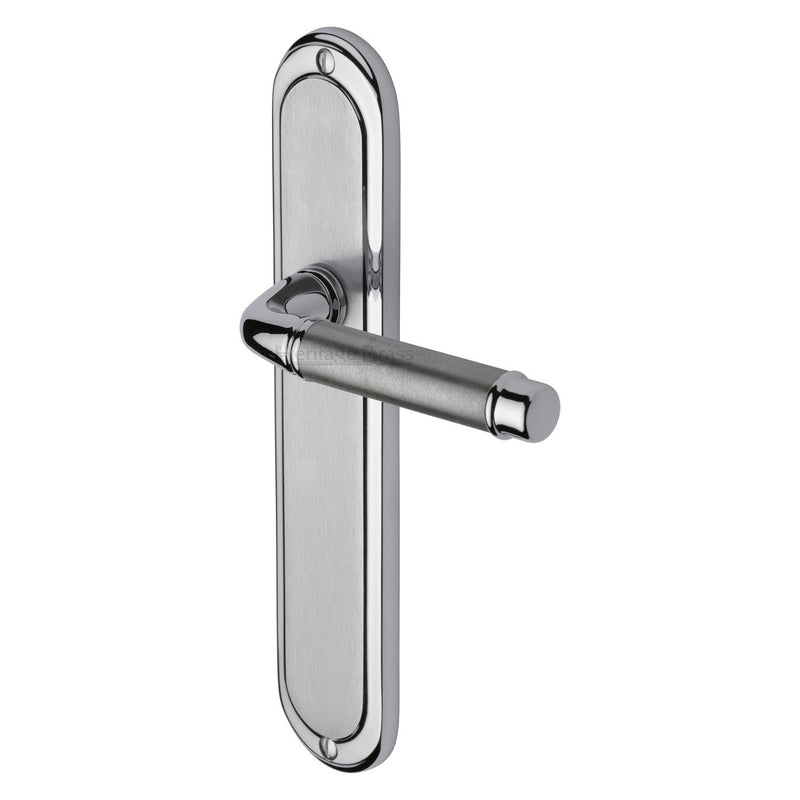 Heritage Brass Saturn Long Door Handle on Plate