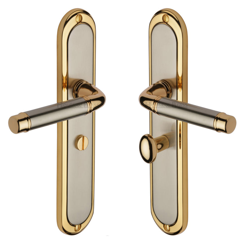 Heritage Brass Saturn Long Door Handle on Plate