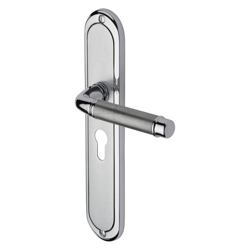 Heritage Brass Saturn Long Door Handle on Plate