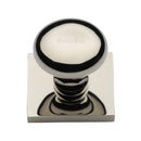 Heritage Brass Victorian Round Cabinet Knob with Square Backplate