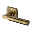 Heritage Brass Bauhaus Sq Door Handle on Square Rose