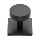 Heritage Brass Disc Cabinet Knob With Square Backplate