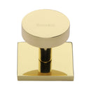 Heritage Brass Disc Cabinet Knob With Square Backplate