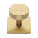 Heritage Brass Disc Cabinet Knob With Square Backplate