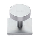 Heritage Brass Disc Cabinet Knob With Square Backplate