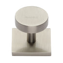 Heritage Brass Disc Cabinet Knob With Square Backplate