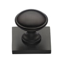 Heritage Brass Domed Cabinet Knob with Square Backplate