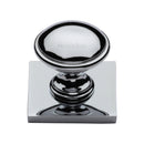 Heritage Brass Domed Cabinet Knob with Square Backplate