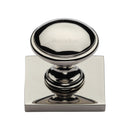 Heritage Brass Domed Cabinet Knob with Square Backplate