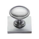Heritage Brass Domed Cabinet Knob with Square Backplate