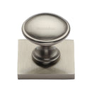 Heritage Brass Domed Cabinet Knob with Square Backplate