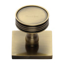 Heritage Brass Venetian Cabinet Knob with Square Backplate