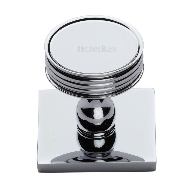 Heritage Brass Venetian Cabinet Knob with Square Backplate