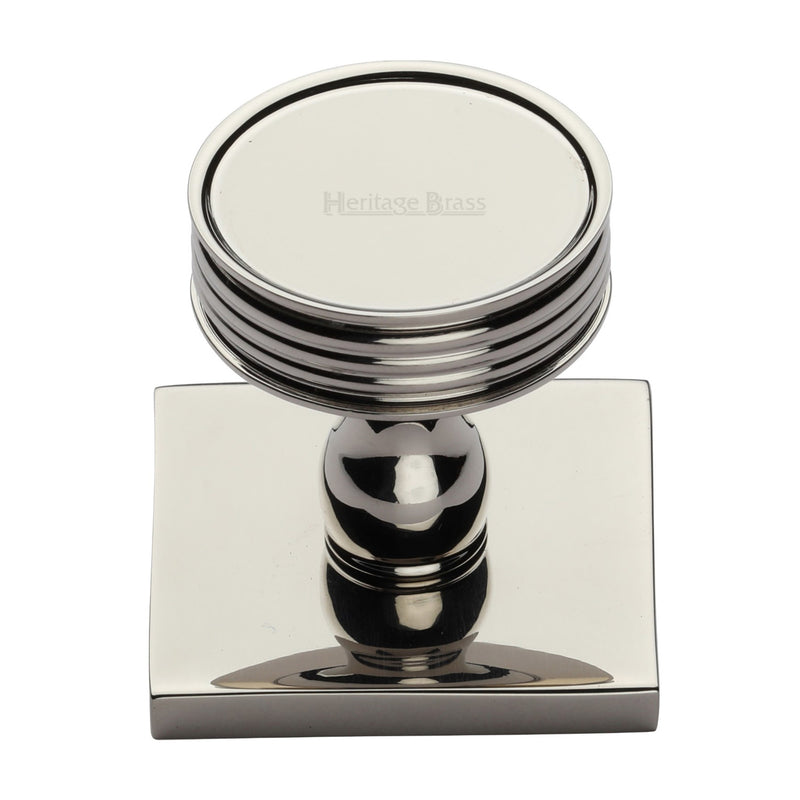 Heritage Brass Venetian Cabinet Knob with Square Backplate