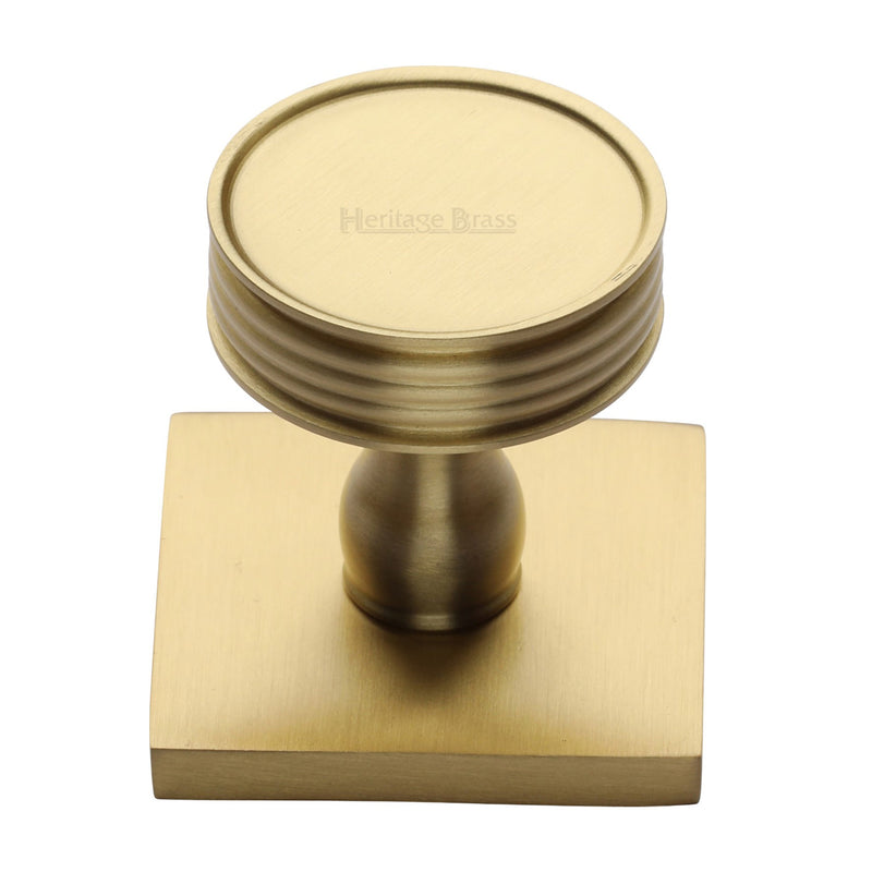 Heritage Brass Venetian Cabinet Knob with Square Backplate