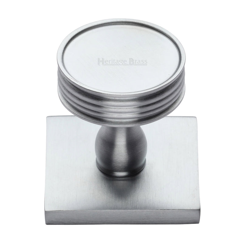 Heritage Brass Venetian Cabinet Knob with Square Backplate