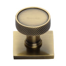 Heritage Brass Florence Knurled Cabinet Knob with Square Backplate