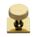 Heritage Brass Florence Knurled Cabinet Knob with Square Backplate