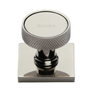 Heritage Brass Florence Knurled Cabinet Knob with Square Backplate