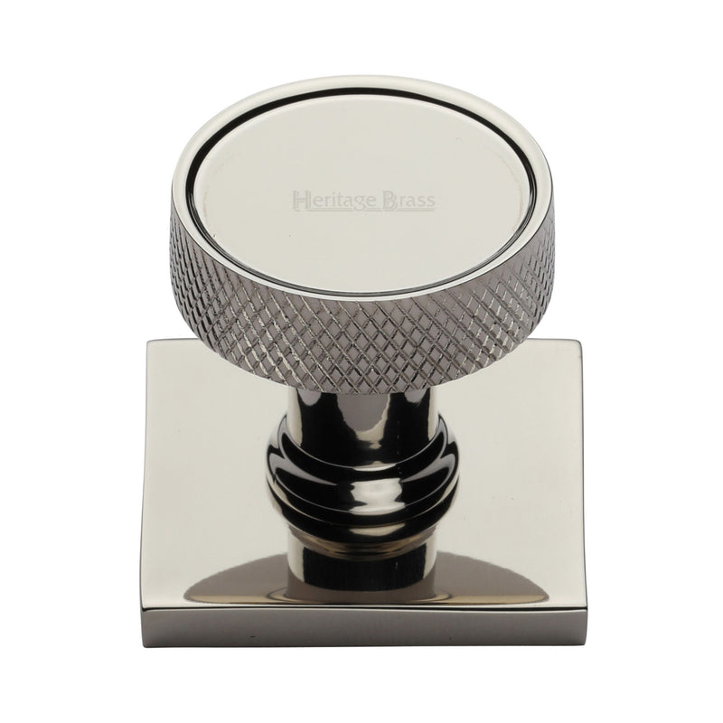 Heritage Brass Florence Knurled Cabinet Knob with Square Backplate